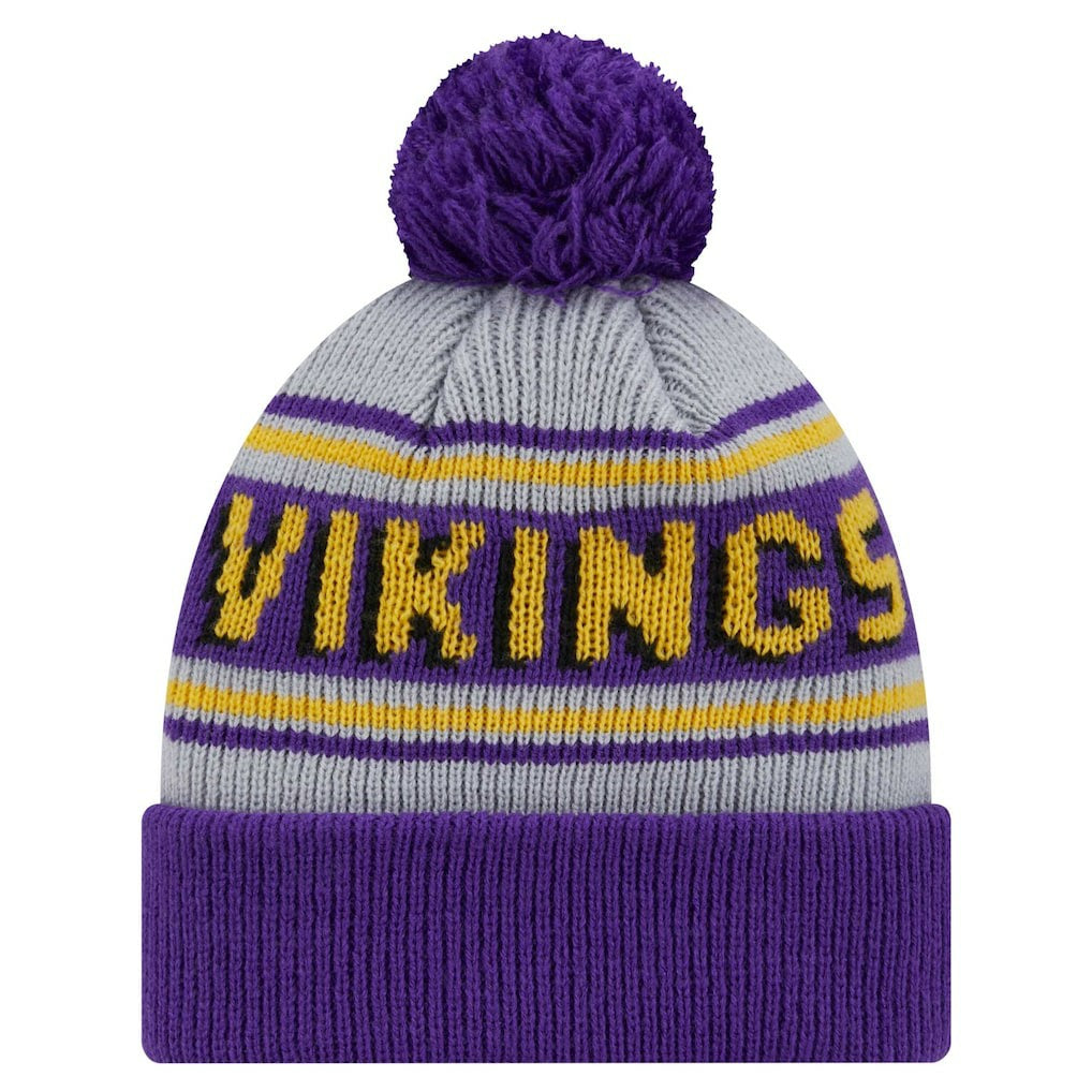 Minnesota Vikings New Era Youth Main Cuffed Knit Hat with Pom - Purple - NFL