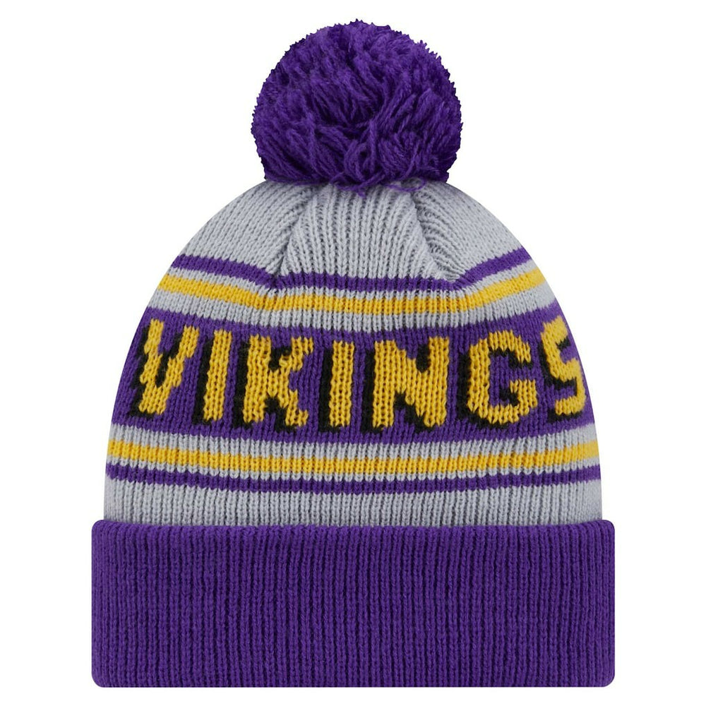 Minnesota Vikings New Era Youth Main Cuffed Knit Hat with Pom - Purple - NFL