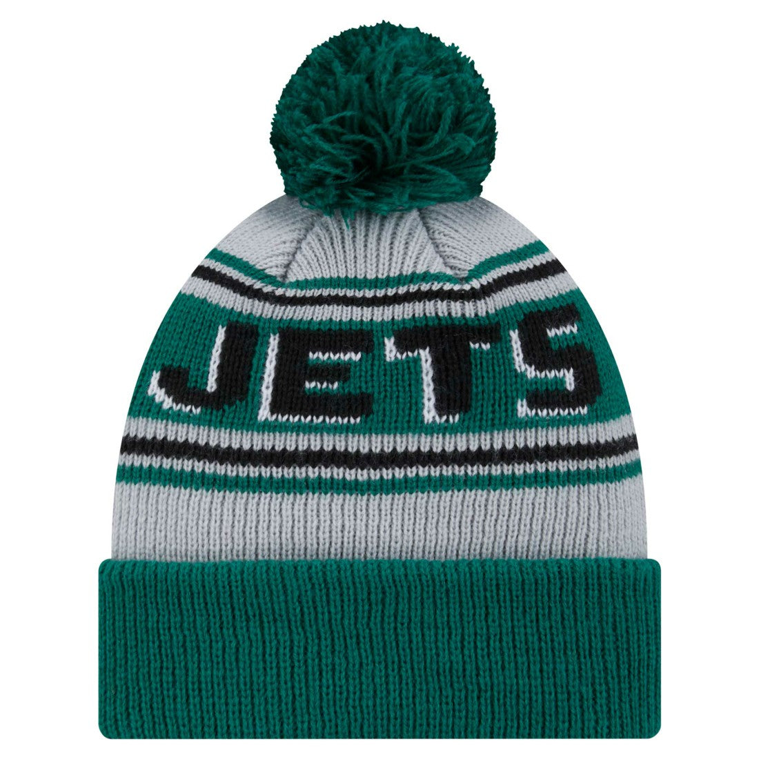 New York Jets New Era Youth Main Cuffed Knit Hat with Pom - Green - NFL