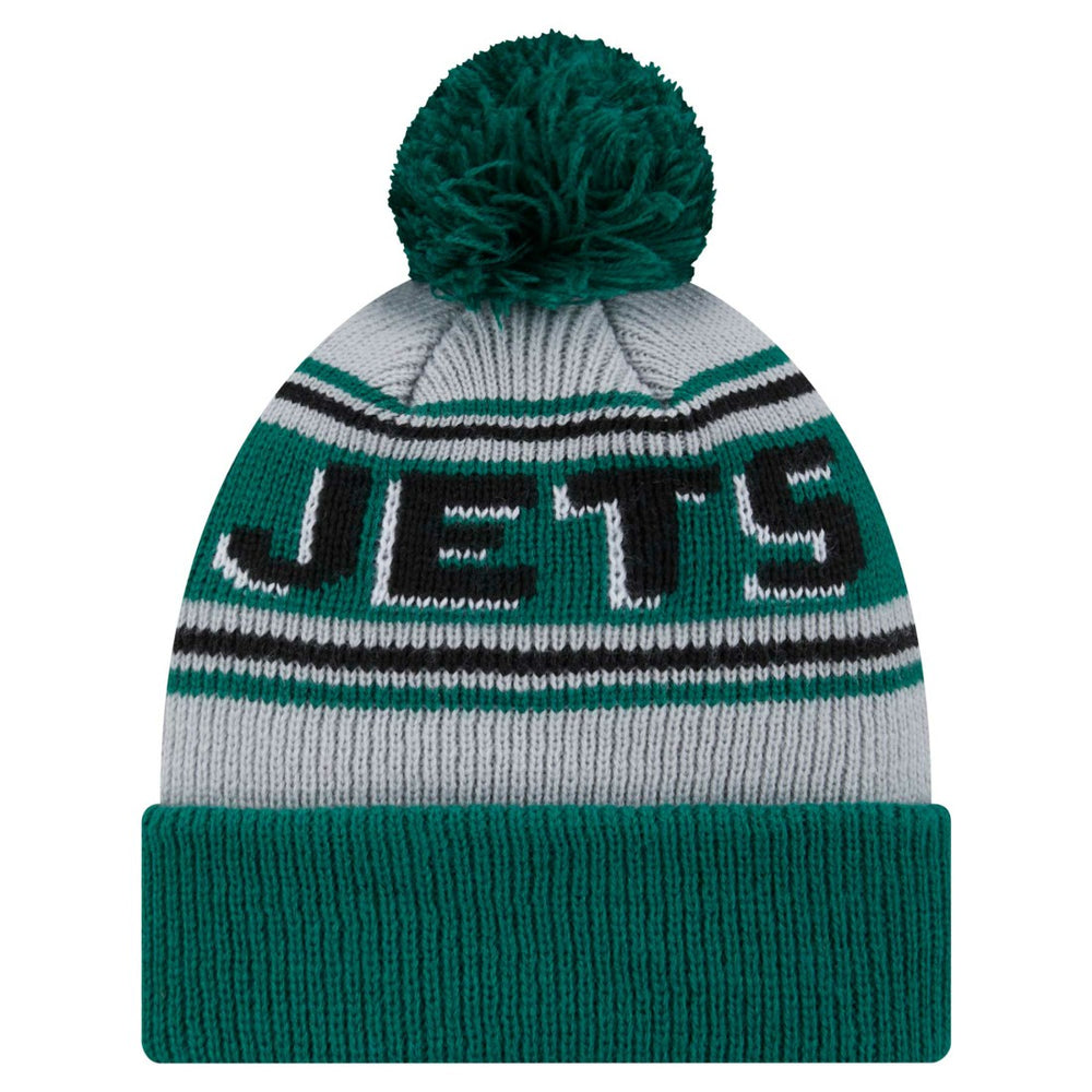 New York Jets New Era Youth Main Cuffed Knit Hat with Pom - Green - NFL