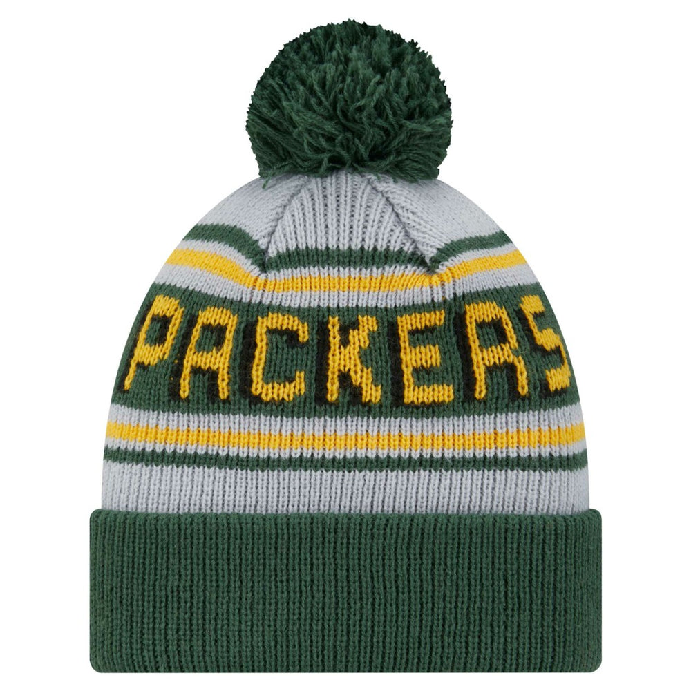 Green Bay Packers New Era Youth Main Cuffed Knit Hat with Pom - Green - NFL
