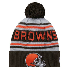 Cleveland Browns New Era Youth Main Cuffed Knit Hat with Pom - Brown - NFL