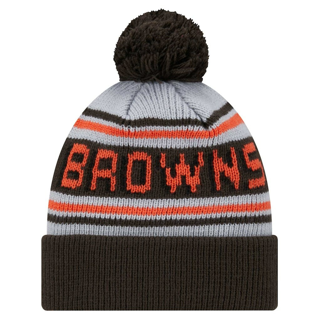 Cleveland Browns New Era Youth Main Cuffed Knit Hat with Pom - Brown - NFL