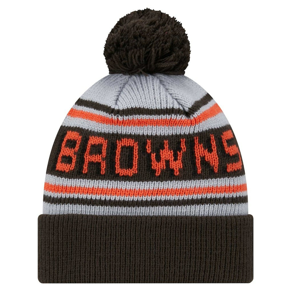 Cleveland Browns New Era Youth Main Cuffed Knit Hat with Pom - Brown - NFL