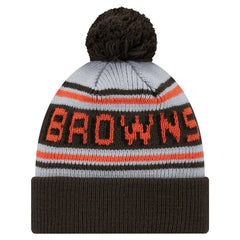 Cleveland Browns New Era Youth Main Cuffed Knit Hat with Pom - Brown - NFL