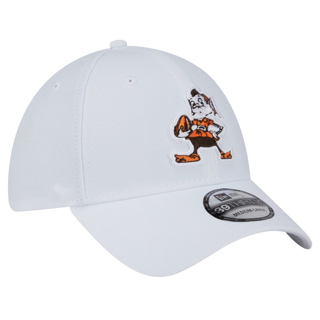 Cleveland Browns New Era Throwback 39THIRTY Flex Hat - White - NFL