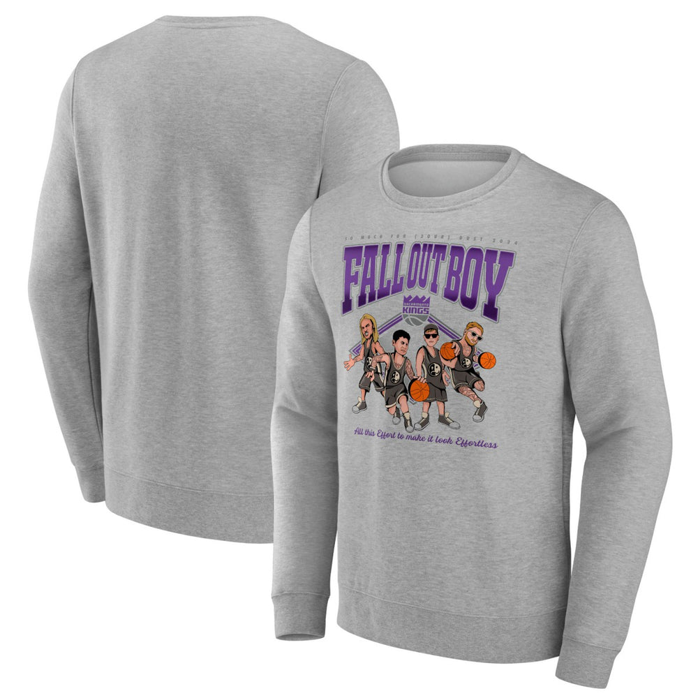 Fanatics Fall Out Boy x Sacramento Kings So Much For (2our) Dust Fleece Pullover Sweatshirt Gray