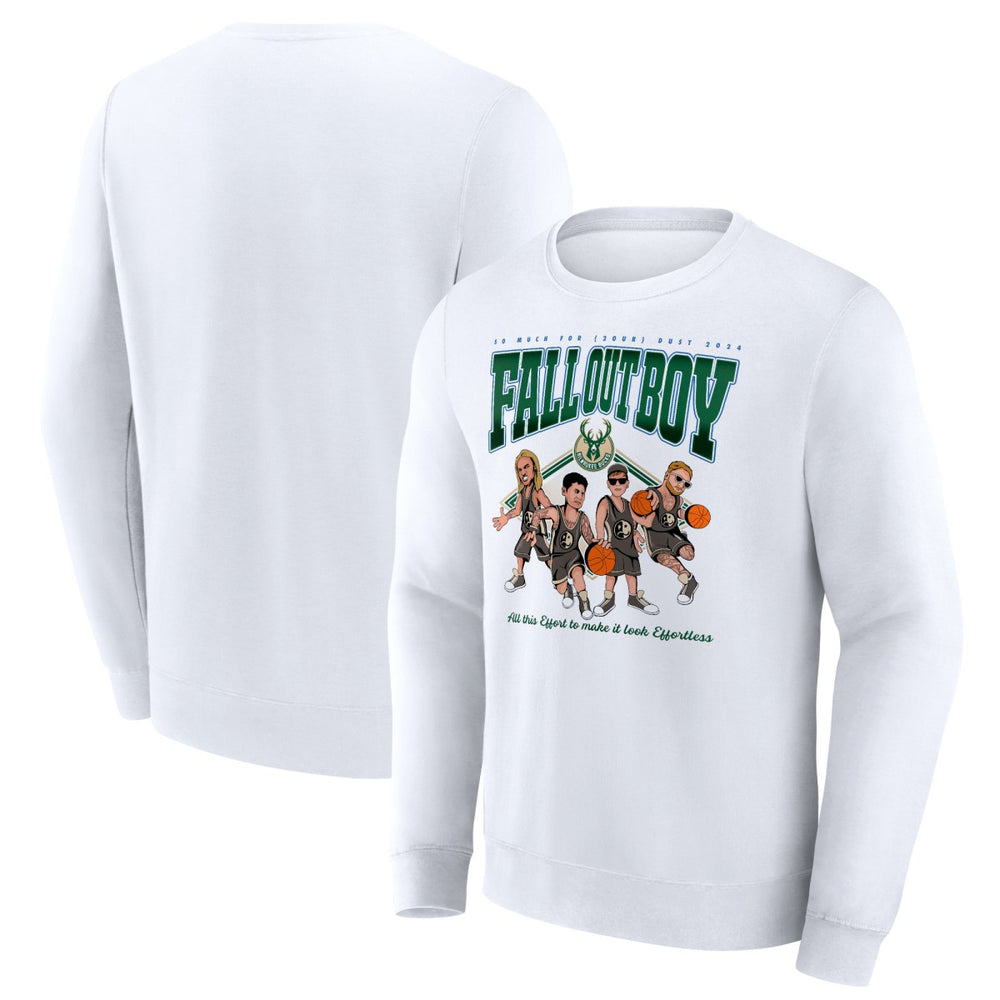 Fanatics Fall Out Boy x Milwaukee Bucks So Much For (2our) Dust Fleece Pullover Sweatshirt White