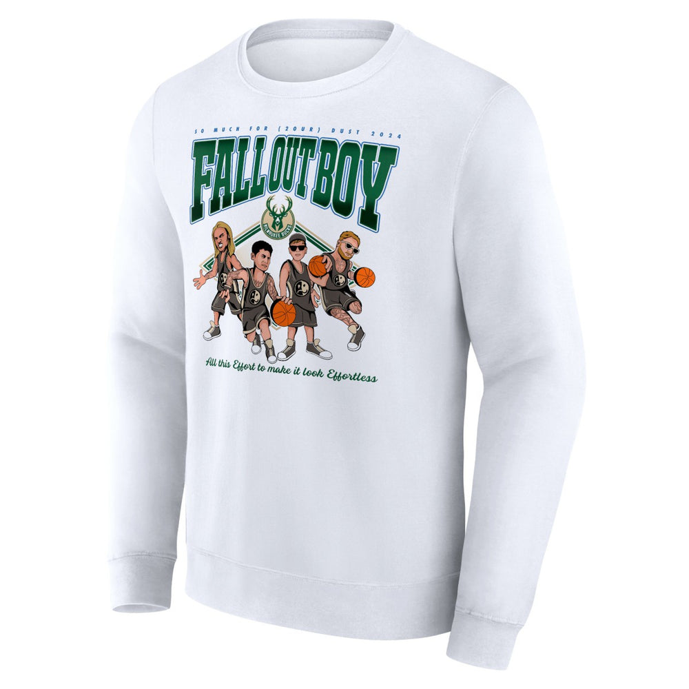 Fanatics Fall Out Boy x Milwaukee Bucks So Much For (2our) Dust Fleece Pullover Sweatshirt White