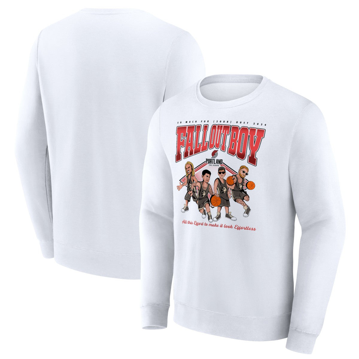 Fanatics Fall Out Boy x Portland Trail Blazers So Much For (2our) Dust Fleece Pullover Sweatshirt White