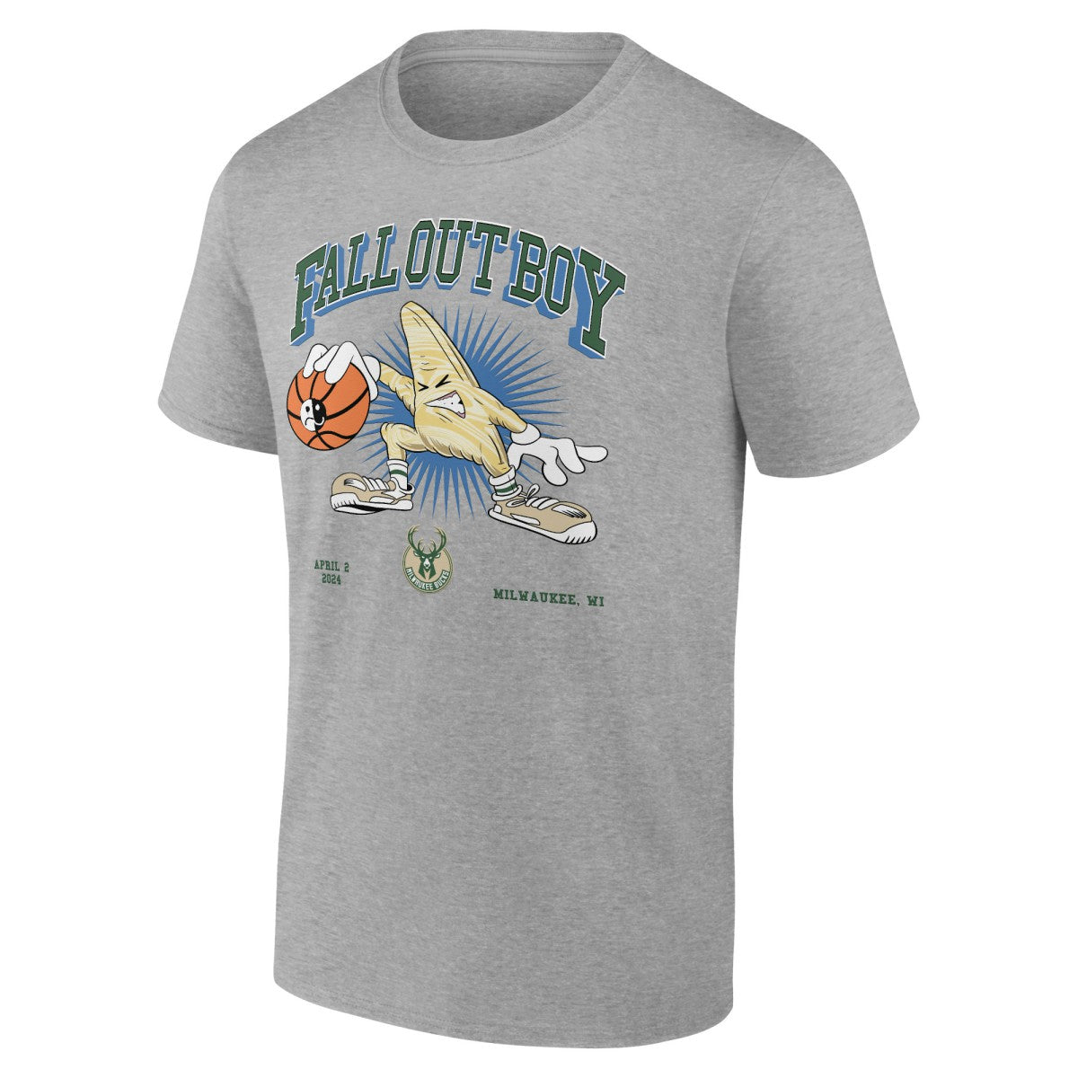 Fanatics Fall Out Boy x Milwaukee Bucks So Much For (2our) Dust T-Shirt Gray