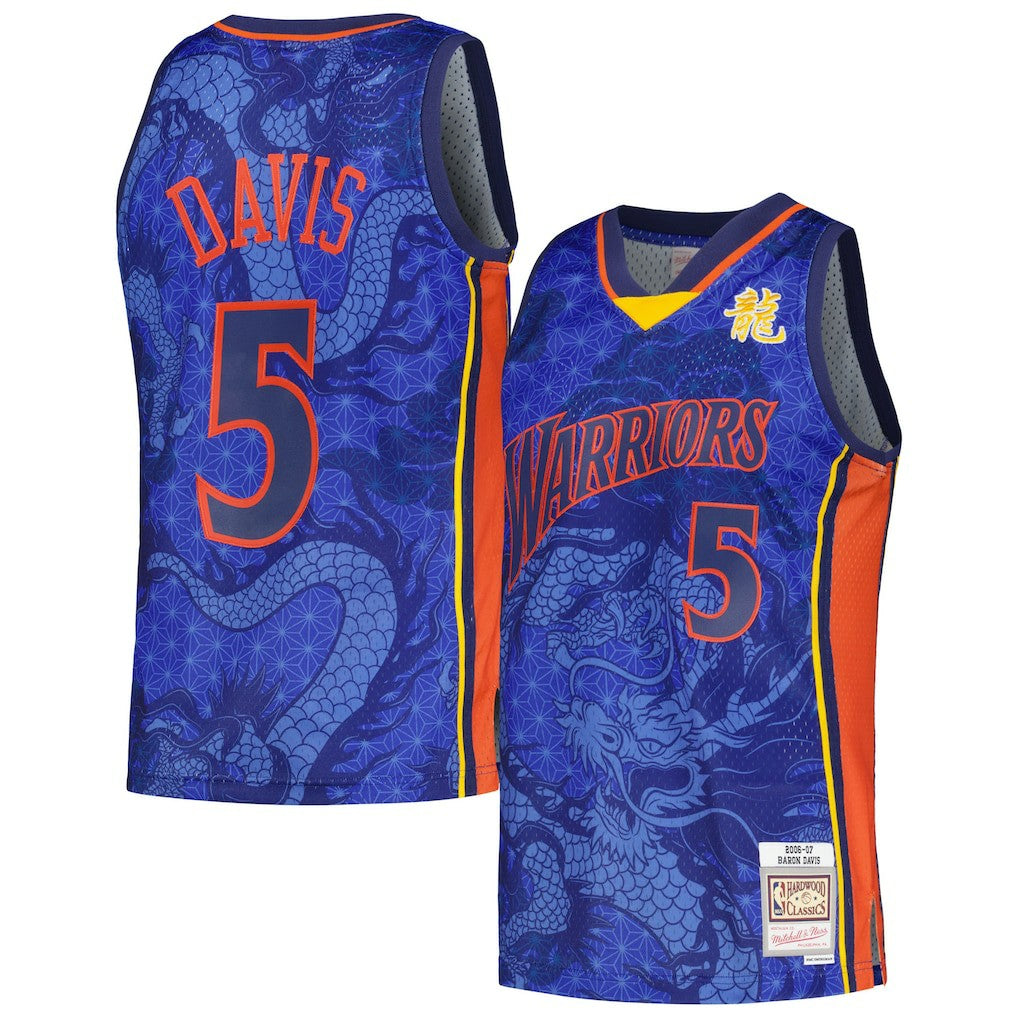 Mitchell & Ness Baron Davis Golden State Warriors 2006/07 Hardwood Classics Asian Heritage 6.0 Swingman Throwback Player Jersey Royal