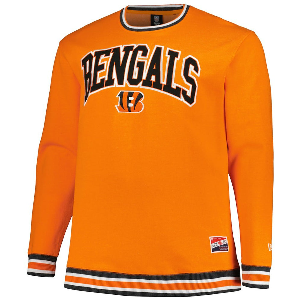 Cincinnati Bengals New Era Big & Tall Pullover Sweatshirt - Orange - NFL