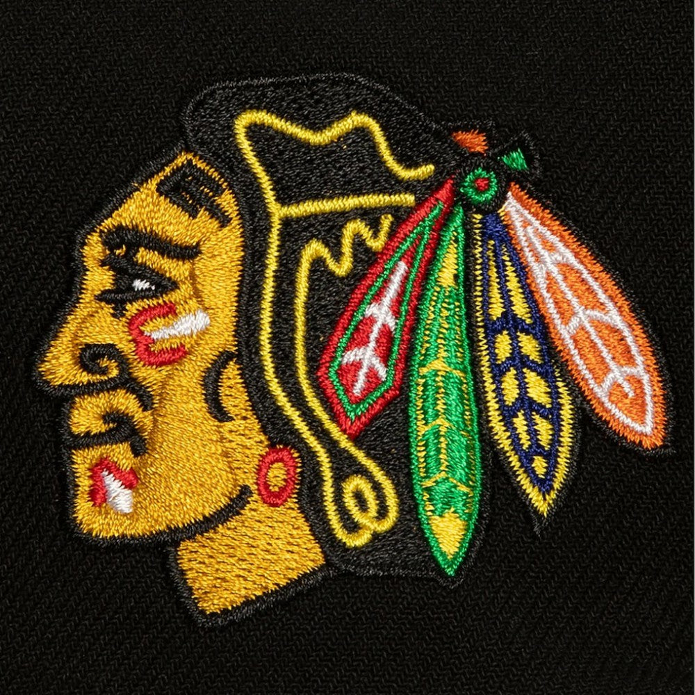 Chicago Blackhawks Mitchell & Ness Retro Script Colorblock Snapback Hat - Black | NHL discount