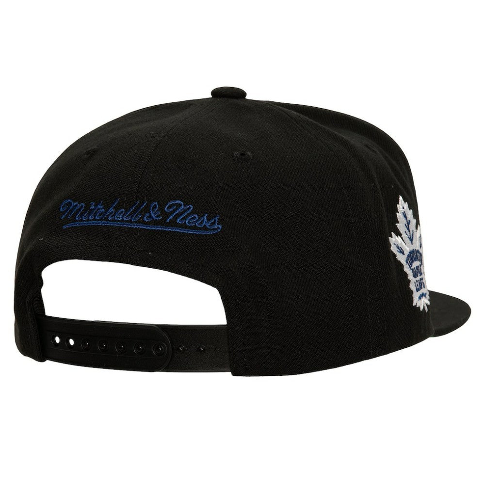 Toronto Maple Leafs Mitchell & Ness Retro Script Colorblock Snapback Hat - Black | NHL on sale