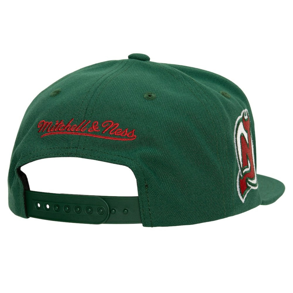 New Jersey Devils Mitchell & Ness Retro Script Colorblock Snapback Hat - Green | NHL near me