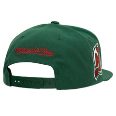 New Jersey Devils Mitchell & Ness Retro Script Colorblock Snapback Hat - Green | NHL near me