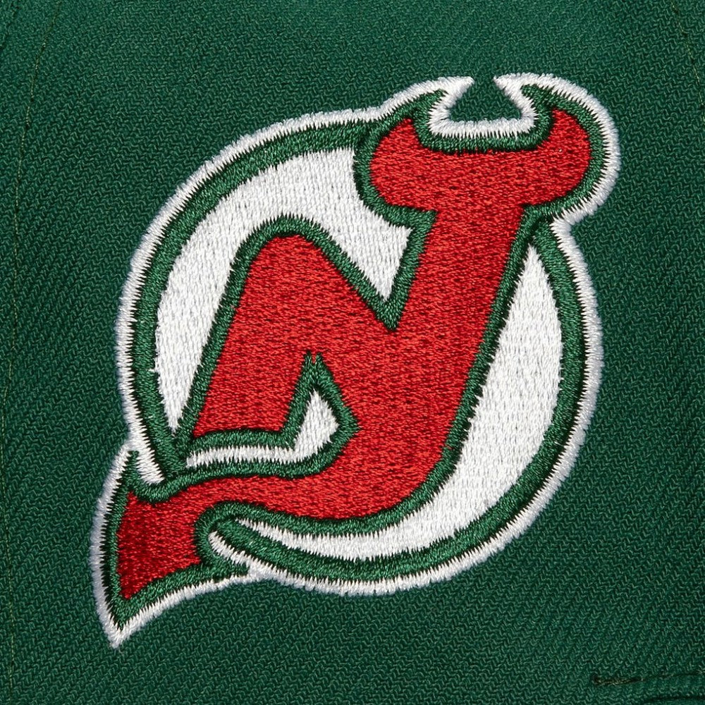 New Jersey Devils Mitchell & Ness Retro Script Colorblock Snapback Hat - Green | NHL near me