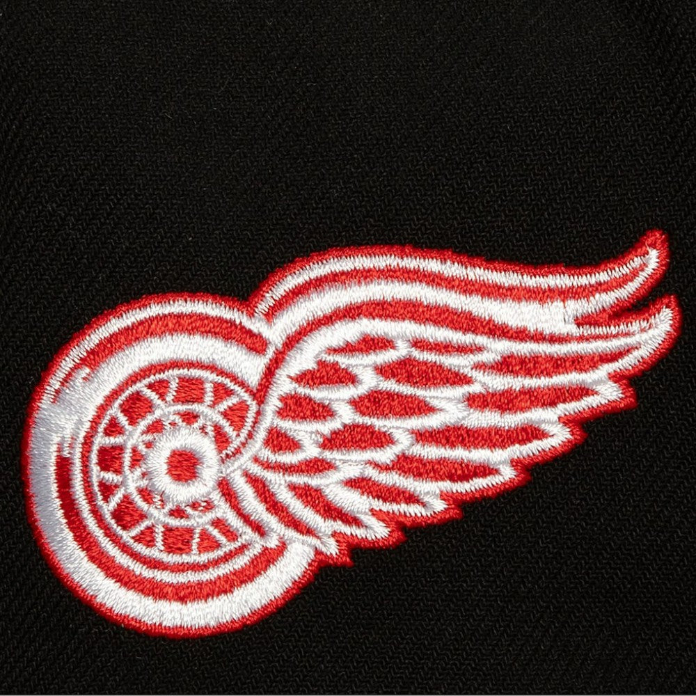 Detroit Red Wings Mitchell & Ness Retro Script Colorblock Snapback Hat - Black | NHL discount