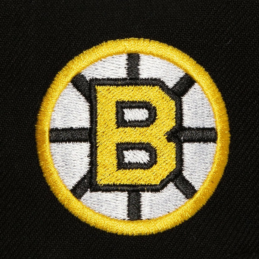 Boston Bruins Mitchell & Ness Retro Script Colorblock Snapback Hat - Black | NHL discount