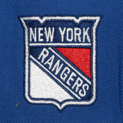 New York Rangers Mitchell & Ness Retro Script Colorblock Snapback Hat - Blue | NHL sale