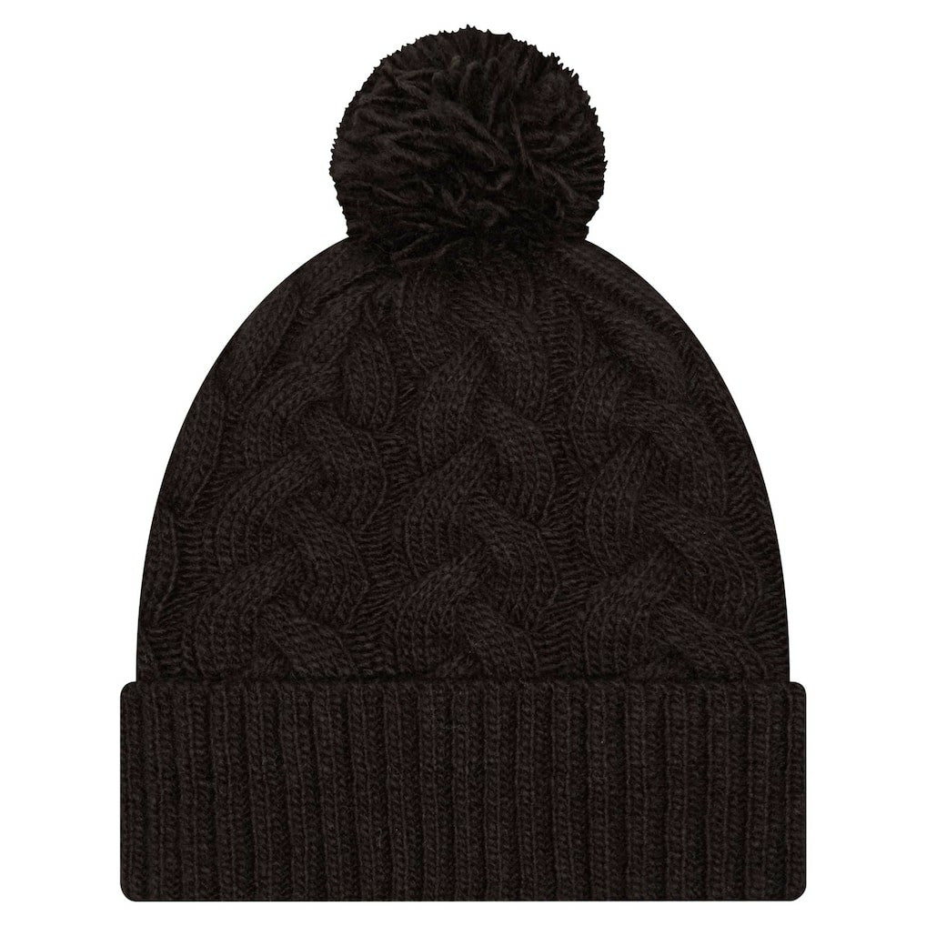 Cincinnati Bengals New Era Women's Cable Cuffed Knit Hat with Pom - Black - NFL