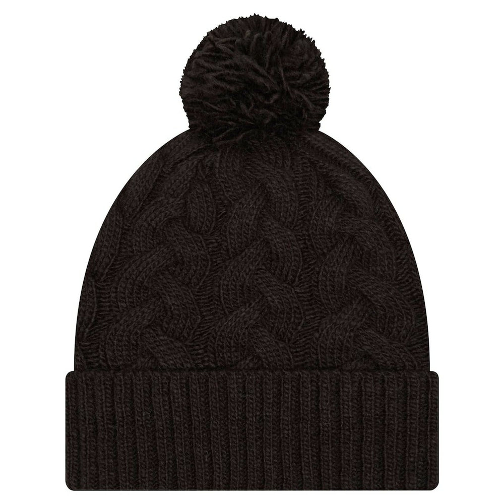 Cincinnati Bengals New Era Women's Cable Cuffed Knit Hat with Pom - Black - NFL