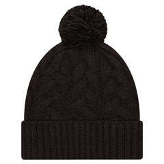 Cincinnati Bengals New Era Women's Cable Cuffed Knit Hat with Pom - Black - NFL