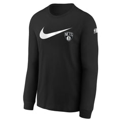 Nike Brooklyn Nets Youth Swoosh Long Sleeve T-Shirt Black