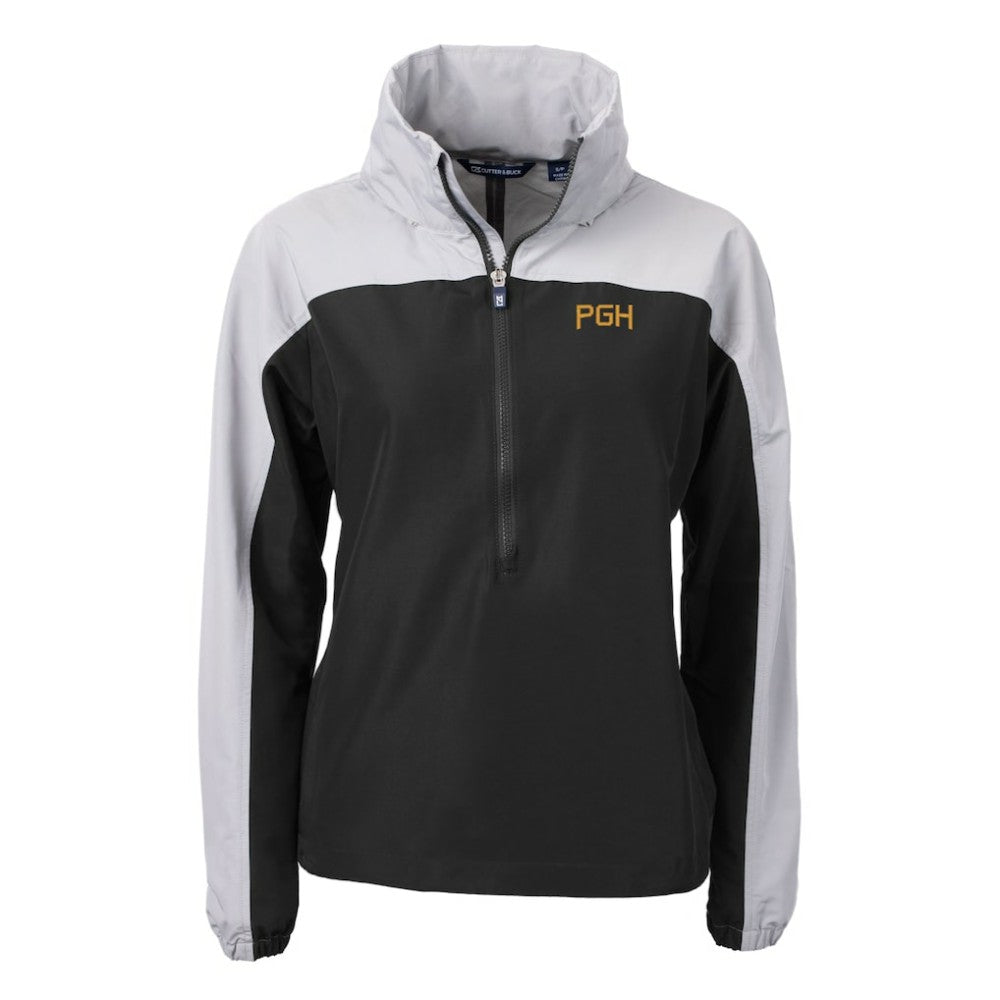 Pittsburgh Pirates Cutter & Buck Women's City Connect Charter Eco Recycled Half-Zip Anorak Jacket Outlet