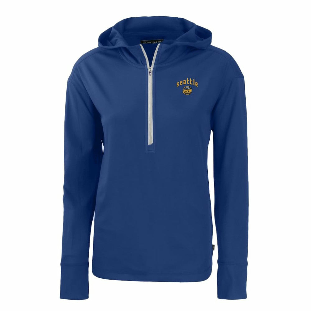 Seattle Mariners Cutter & Buck Women's City Connect Daybreak Eco Recycled Half-Zip Hoodie Outlet