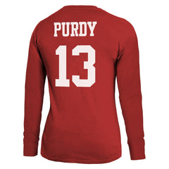 Brock Purdy San Francisco 49ers Majestic Threads Women's Player Name & Number Long Sleeve T-Shirt - Scarlet - NFL