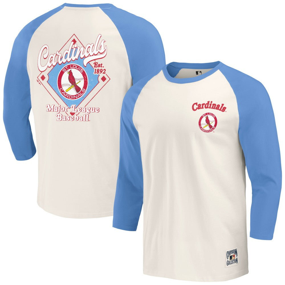 St. Louis Cardinals Darius Rucker Collection by Fanatics Cooperstown Collection Raglan 3/4-Sleeve T-Shirt Outlet