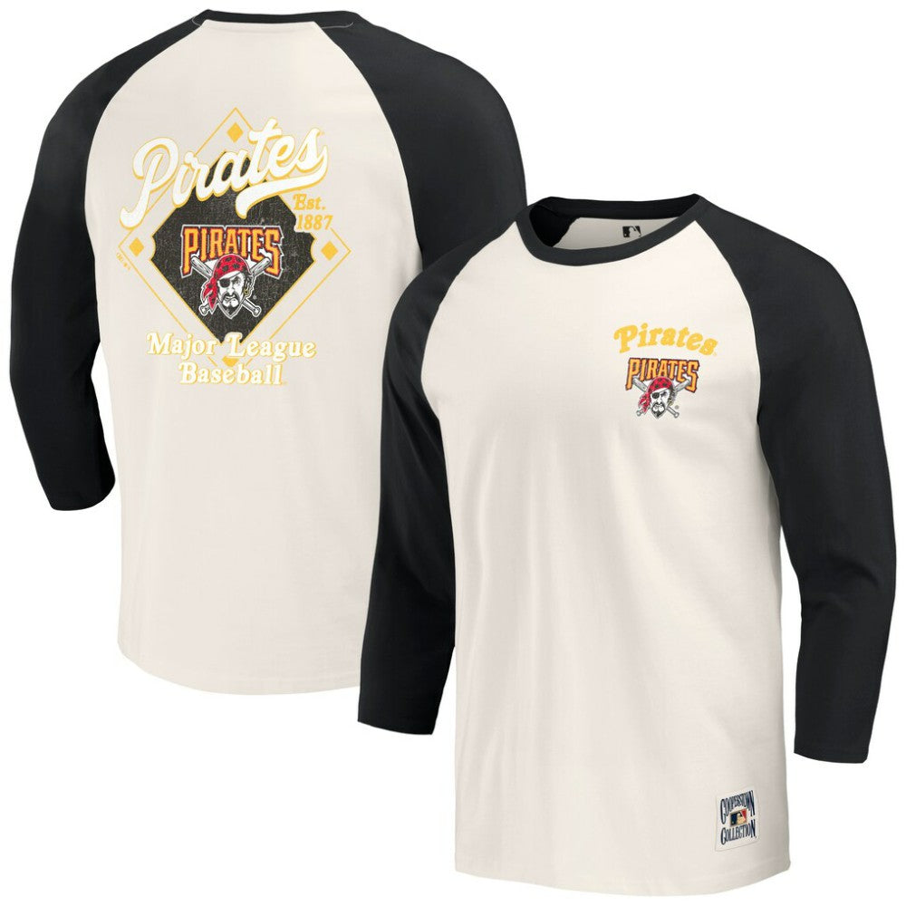 Pittsburgh Pirates Darius Rucker Collection by Fanatics Cooperstown Collection Raglan 3/4-Sleeve T-Shirt for sale