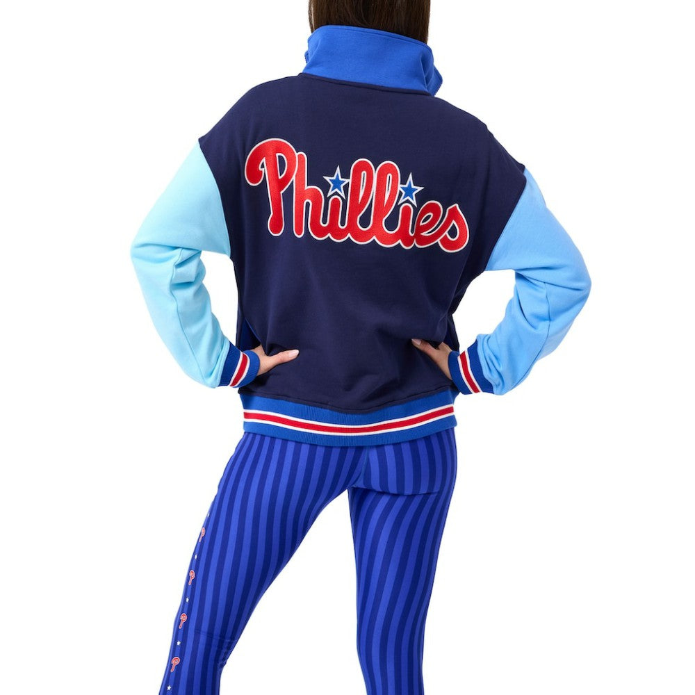 Philadelphia Phillies Terez Women's Classic Colorblock Quarter-Zip Sweatshirt for sale