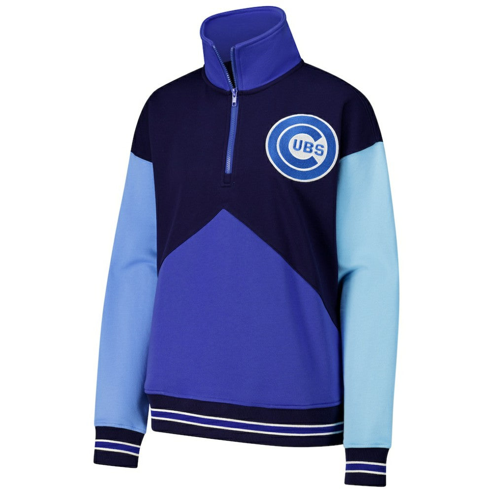 Chicago Cubs Terez Women's Classic Colorblock Quarter-Zip Sweatshirt Discount