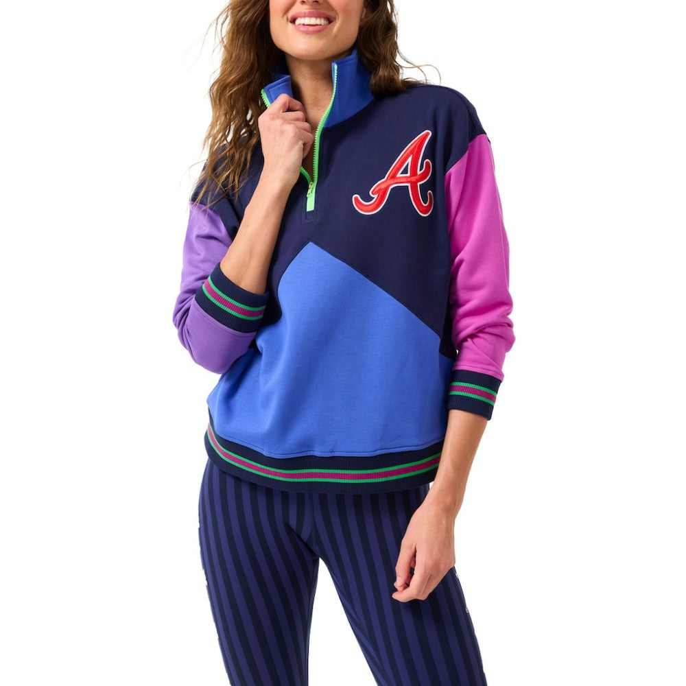 Atlanta Braves Terez Women's Classic Colorblock Quarter-Zip Sweatshirt Near Me