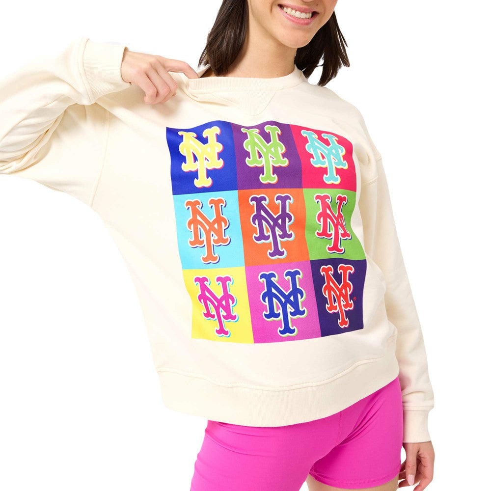 New York Mets Terez Women's Classic Oversized Pullover Sweatshirt Near Me