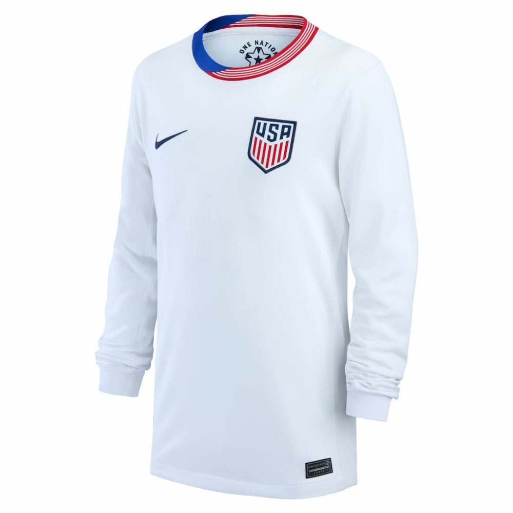 Nike - USMNT Youth 2024 Home Replica Long Sleeve Jersey - White