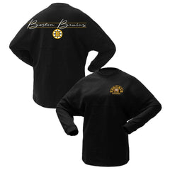 Boston Bruins Fanatics Women's 100th Anniversary Sparkle Spirit Jersey T-Shirt - Black | Fanatics on sale