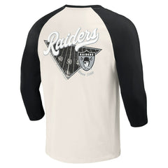 Las Vegas Raiders Darius Rucker Collection Raglan 3/4 Sleeve T-Shirt - Black/White - Fanatics