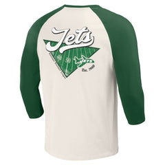 New York Jets Darius Rucker Collection Raglan 3/4 Sleeve T-Shirt - Kelly Green/White - Fanatics