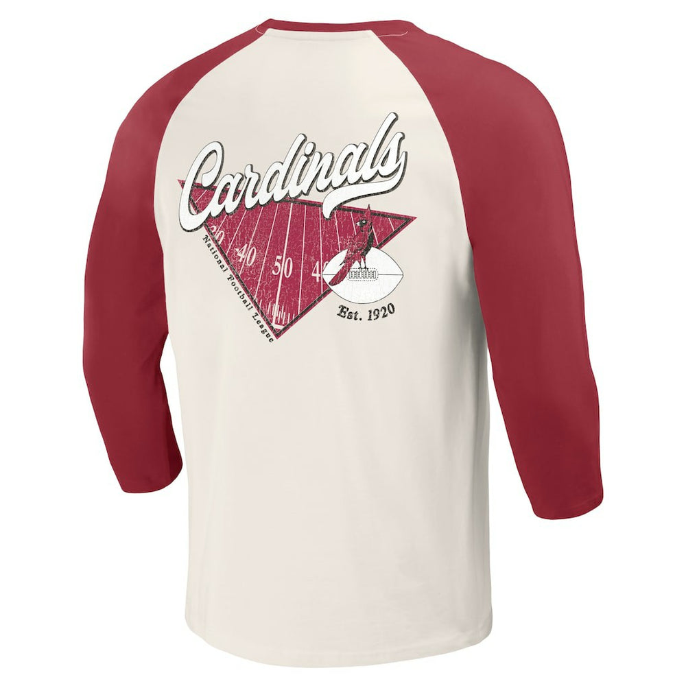 Arizona Cardinals Darius Rucker Collection Raglan 3/4 Sleeve T-Shirt - Cardinal/White - Fanatics