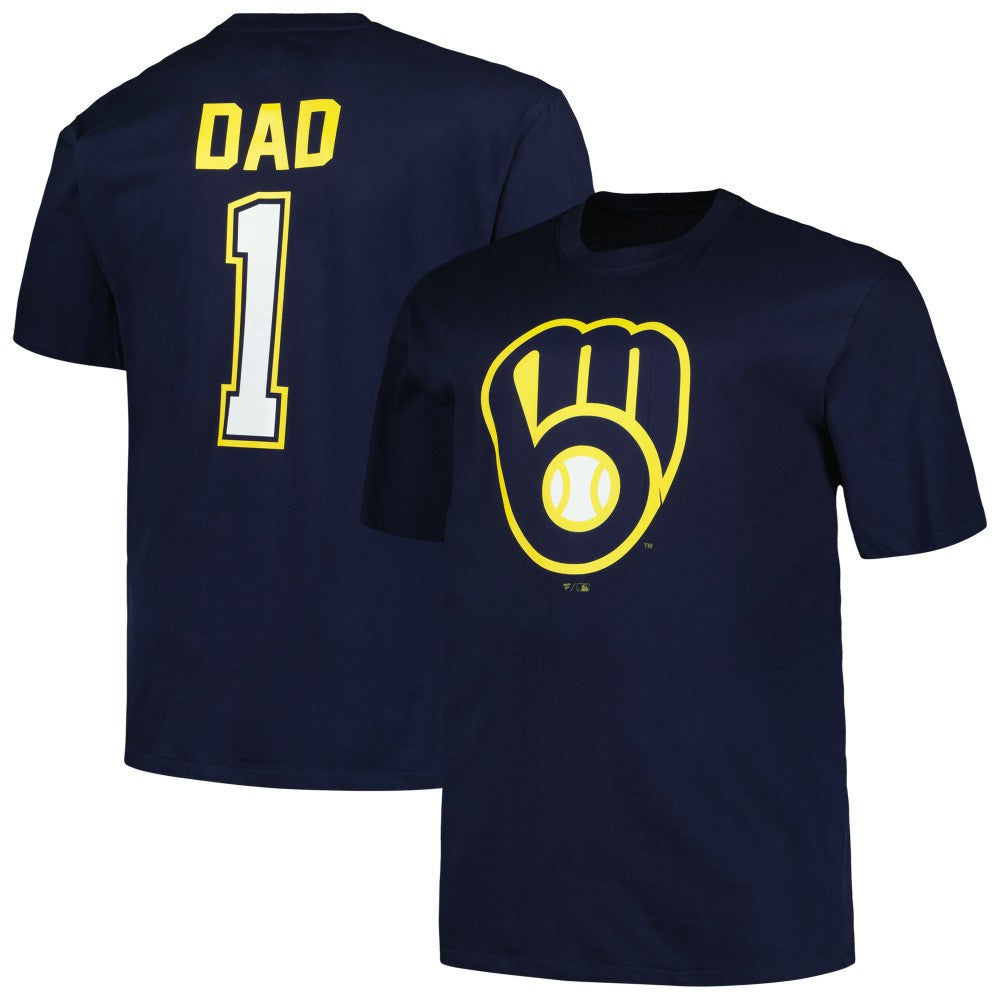 Milwaukee Brewers Profile Big & Tall #1 Dad T-Shirt Discount