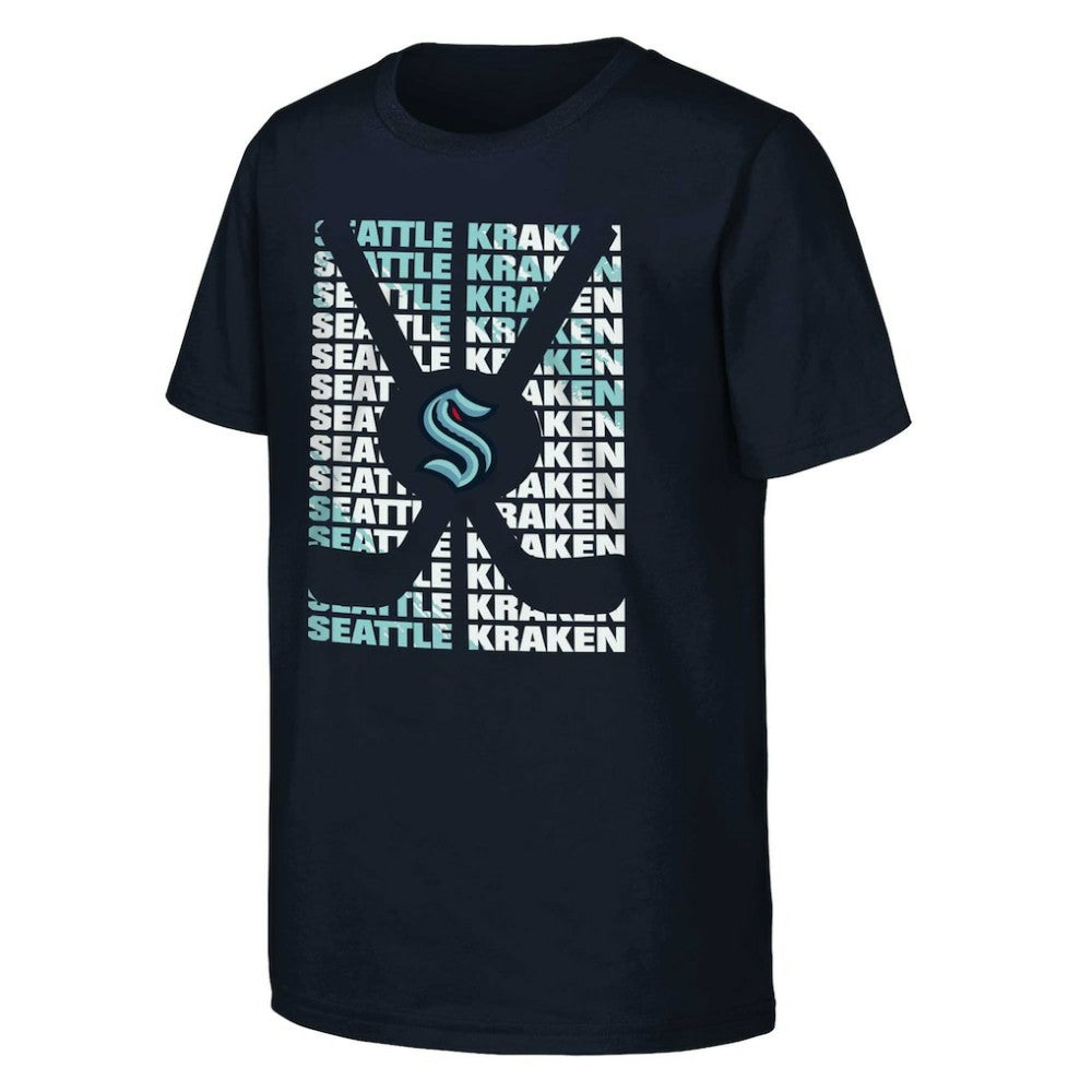 Seattle Kraken Youth Box T-Shirt - Deep Sea Blue | NHL discount