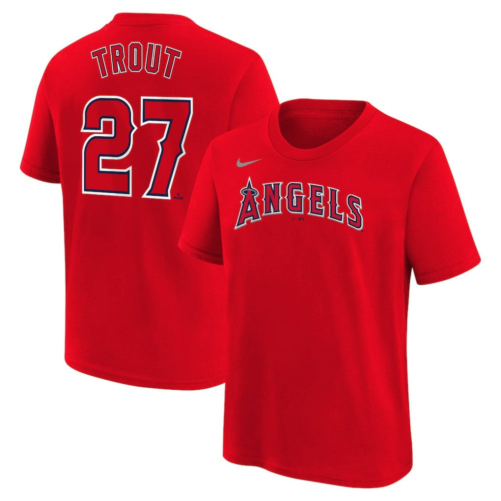 Mike Trout Los Angeles Angels Nike Youth Name & Number T-Shirt Online