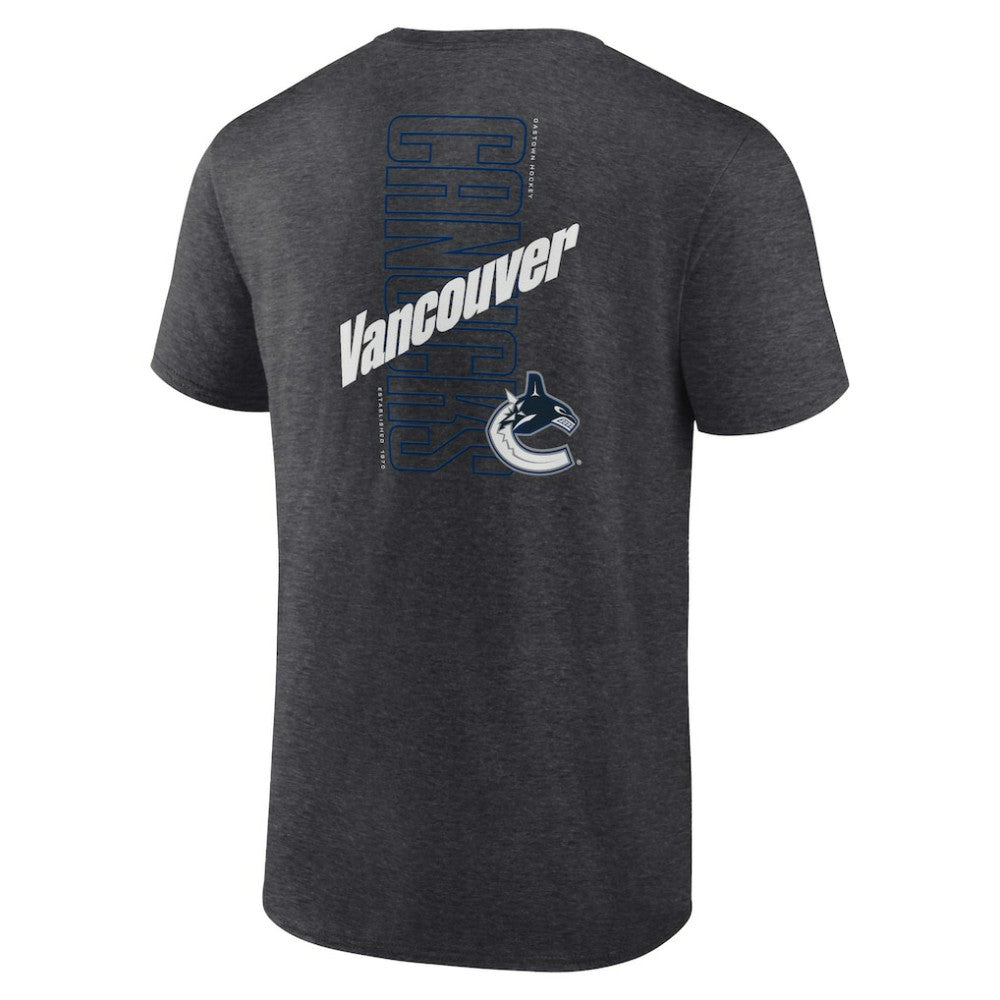 Vancouver Canucks Fanatics Backbone T-Shirt - Heather Charcoal | Fanatics sale