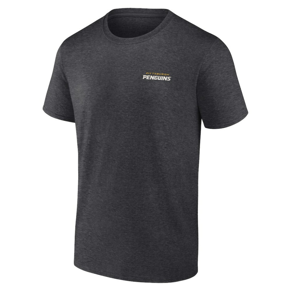 Pittsburgh Penguins Fanatics Backbone T-Shirt - Heather Charcoal | Fanatics Clearance