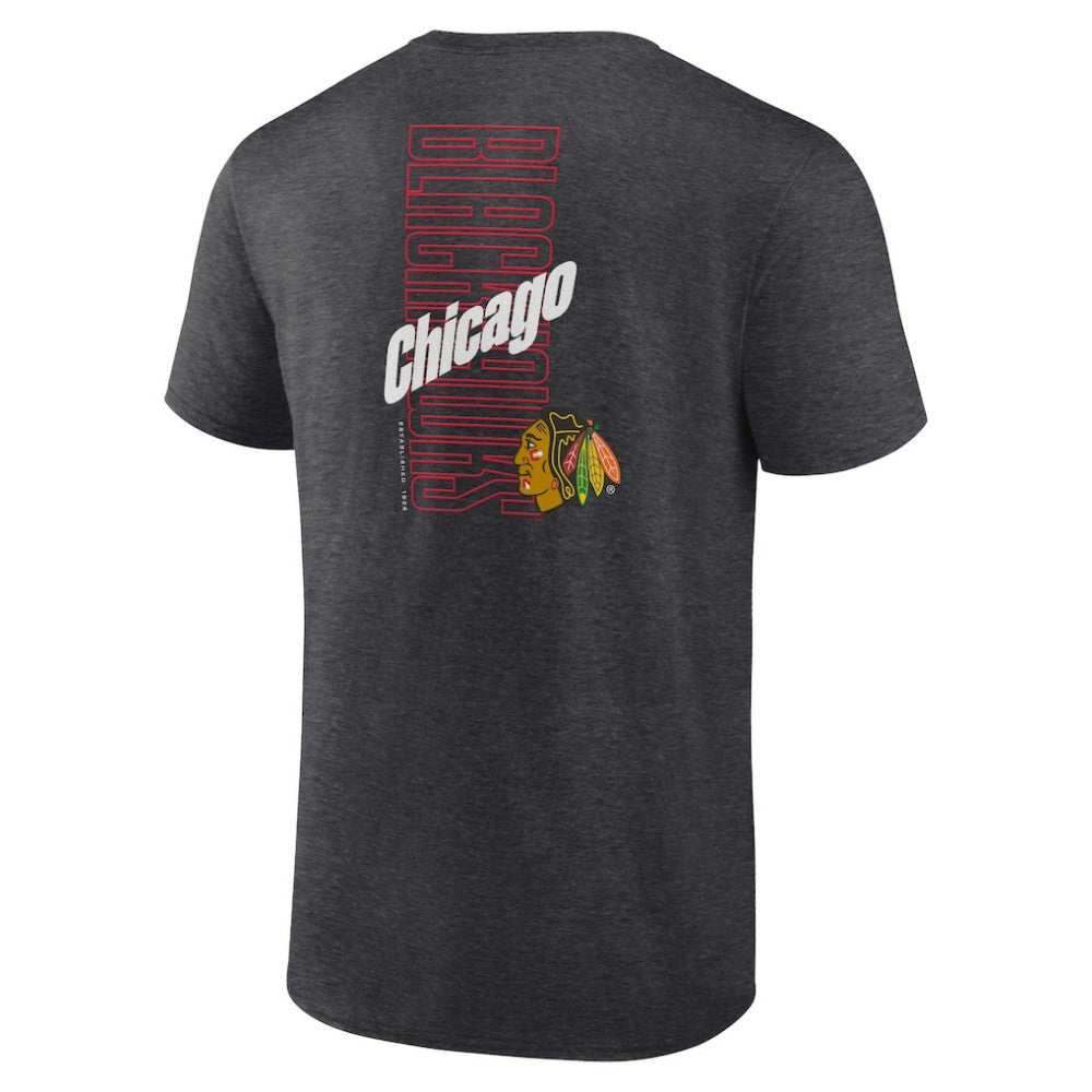 Chicago Blackhawks Fanatics Backbone T-Shirt - Heather Charcoal | Fanatics near me