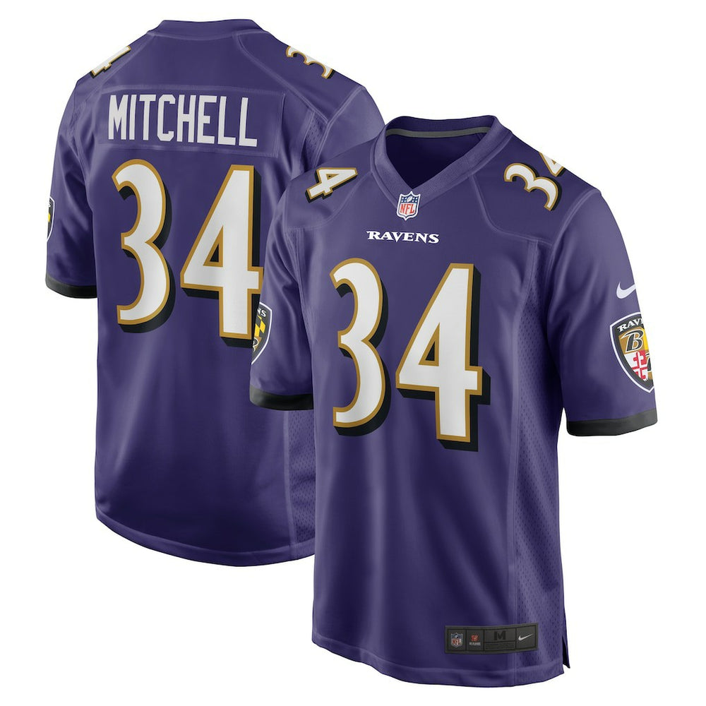 Keaton Mitchell Baltimore Ravens Game Jersey - Purple - Nike